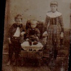 Young Children Tin type with 3 Children