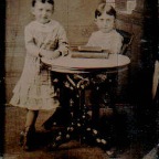 Young Children Tin type with 2 Children