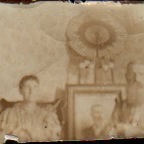 Badly damaged picture of couple