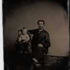 Young Child and Man on Tin Type